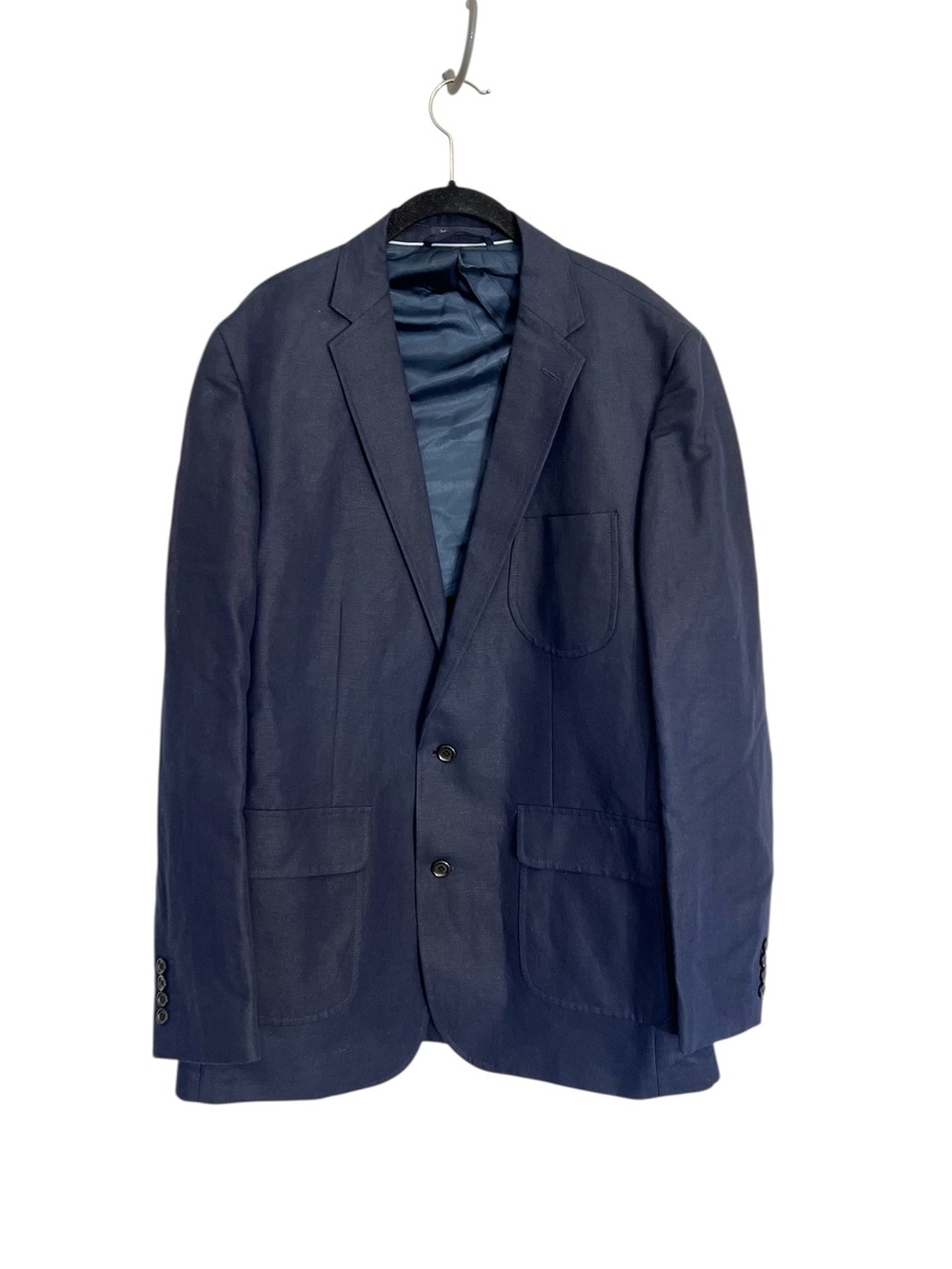 Lands End Baird Mcnutt navy linen cotton blazer sports coat nautical preppy 42L